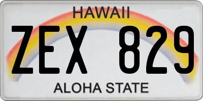 HI license plate ZEX829