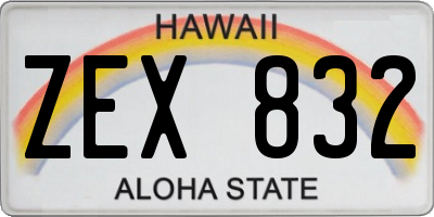 HI license plate ZEX832