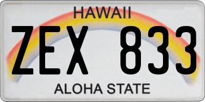 HI license plate ZEX833