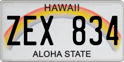 HI license plate ZEX834