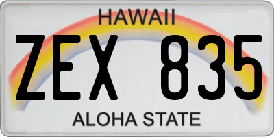 HI license plate ZEX835