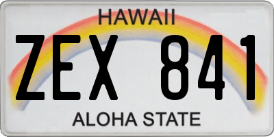 HI license plate ZEX841