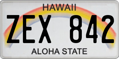HI license plate ZEX842
