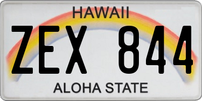 HI license plate ZEX844