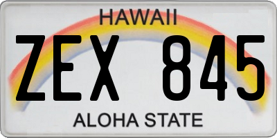 HI license plate ZEX845