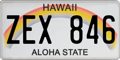 HI license plate ZEX846