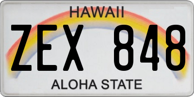 HI license plate ZEX848