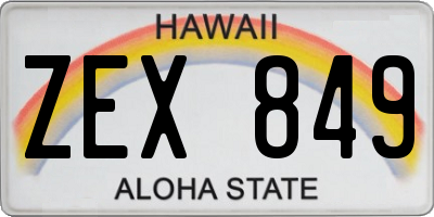 HI license plate ZEX849