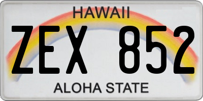 HI license plate ZEX852