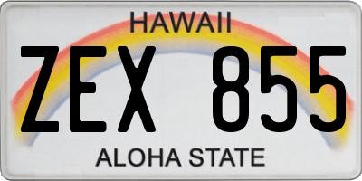 HI license plate ZEX855