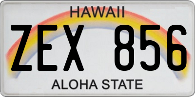HI license plate ZEX856