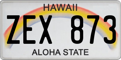 HI license plate ZEX873