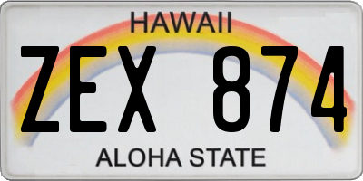 HI license plate ZEX874