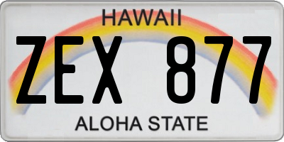 HI license plate ZEX877