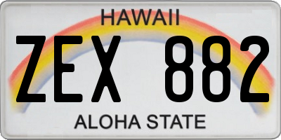 HI license plate ZEX882