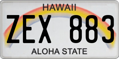 HI license plate ZEX883