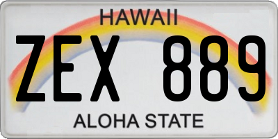 HI license plate ZEX889