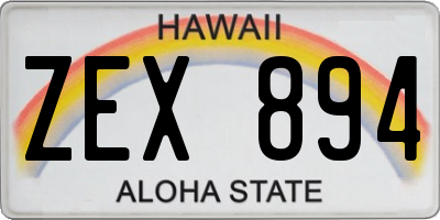 HI license plate ZEX894