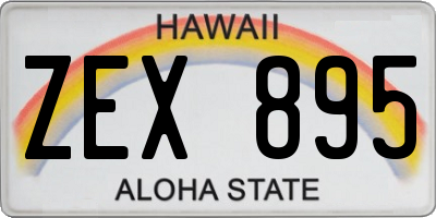 HI license plate ZEX895