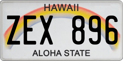 HI license plate ZEX896