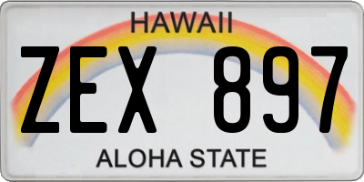 HI license plate ZEX897