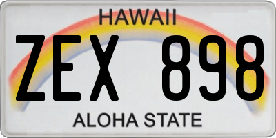 HI license plate ZEX898