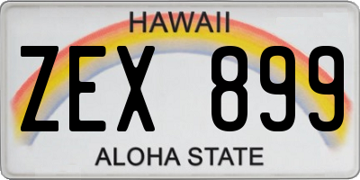 HI license plate ZEX899