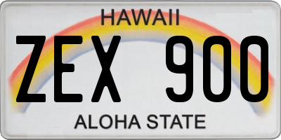HI license plate ZEX900