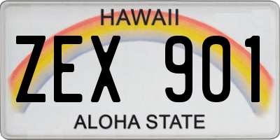 HI license plate ZEX901