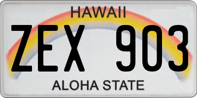HI license plate ZEX903