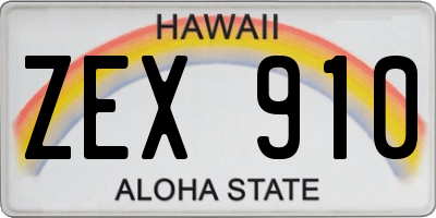HI license plate ZEX910