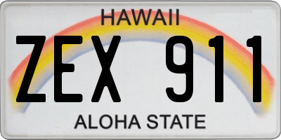 HI license plate ZEX911
