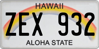 HI license plate ZEX932