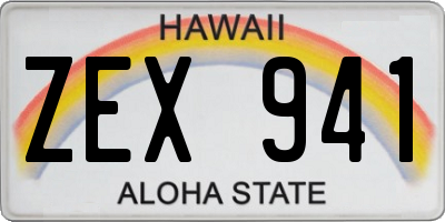 HI license plate ZEX941