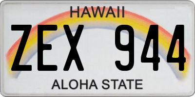 HI license plate ZEX944