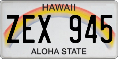 HI license plate ZEX945