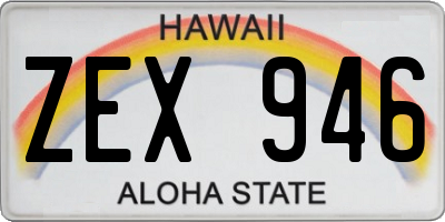 HI license plate ZEX946