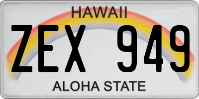 HI license plate ZEX949