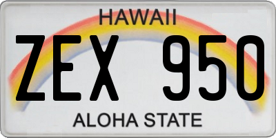 HI license plate ZEX950