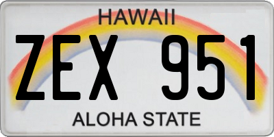 HI license plate ZEX951