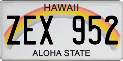 HI license plate ZEX952