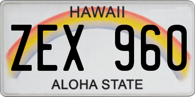 HI license plate ZEX960