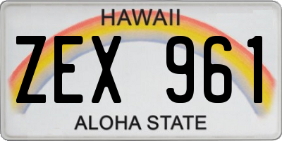 HI license plate ZEX961