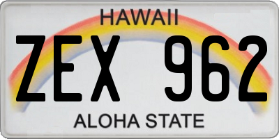 HI license plate ZEX962