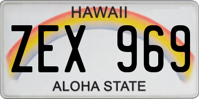 HI license plate ZEX969