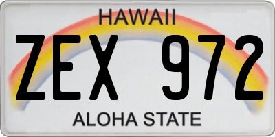 HI license plate ZEX972