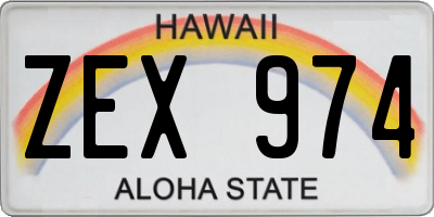 HI license plate ZEX974