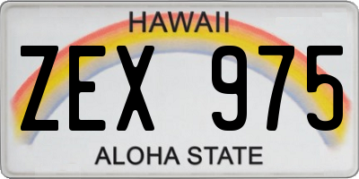 HI license plate ZEX975
