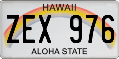 HI license plate ZEX976