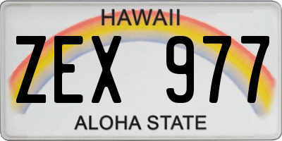 HI license plate ZEX977